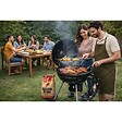 INTEC - Barbecue à Charbon de Bois Ø54cm Double Grille Cuisson & Couvercle Thermostat Bac à cendres, Barbecue sur roues avec rangement - vignette