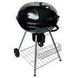 INTEC - Barbecue à Charbon de Bois Ø54cm Double Grille Cuisson & Couvercle Thermostat Bac à cendres, Barbecue sur roues avec rangement - vignette