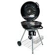 INTEC - Barbecue à Charbon de Bois Ø54cm Double Grille Cuisson & Couvercle Thermostat Bac à cendres, Barbecue sur roues avec rangement - vignette