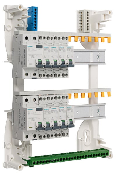 SIEMENS - Tableau 2 rangées pré-équipé 1 inter. diff. 63A + 1 inter. diff. 40A + 8 disjoncteurs-SIEMENS - large