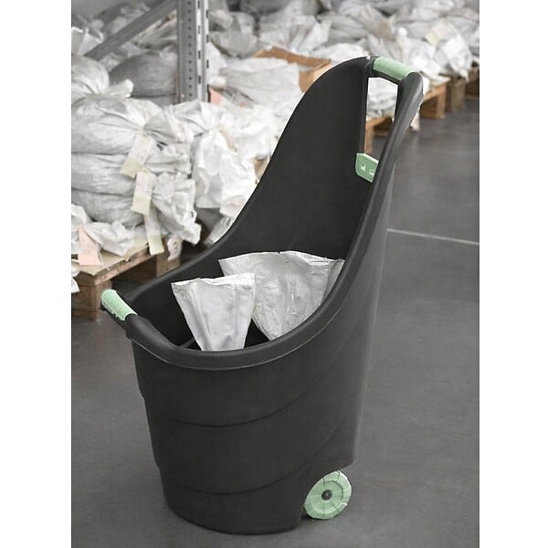 KZ GARDEN - Chariot de jardin 62L 2 roues - Transport Bois, Terreau, Plantes Trolley Plastique robuste recyclé Noir KZ GARDEN - large