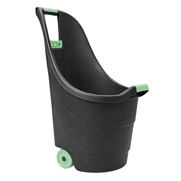 KZ GARDEN - Chariot de jardin 62L 2 roues - Transport Bois, Terreau, Plantes Trolley Plastique robuste recyclé Noir KZ GARDEN - large