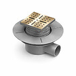 AURLANE - Bonde à sortie HORIZONTALE pour receveur à carreler RAINY - Grille Inox Dorée - vignette