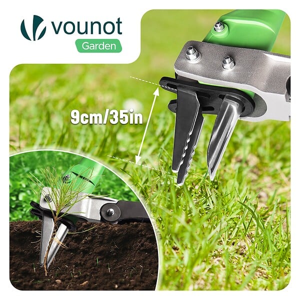 VOUNOT - Desherbeur manuel avec Fourchette à main Extracteur de mauvaises herbes longue manche 100 cm - large