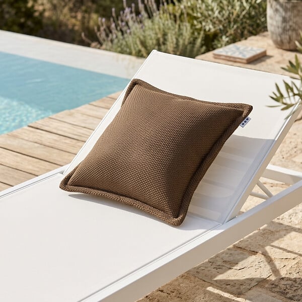 SOO  SANTAI - Coussin piscine flottant 65 × 65 × 25 cm intérieur / extérieur SANS billes de polystyrène – Brun (CF6565-5) - large