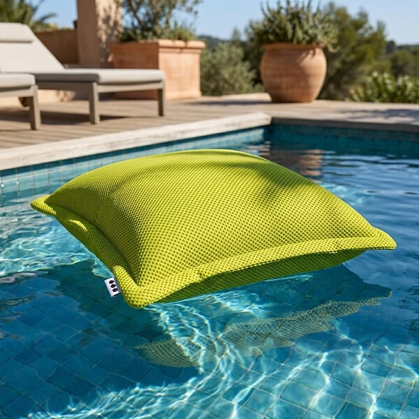 SOO  SANTAI - Coussin piscine flottant 65 × 65 × 25 cm intérieur / extérieur SANS billes de polystyrène – Vert (CF6565-2) - large