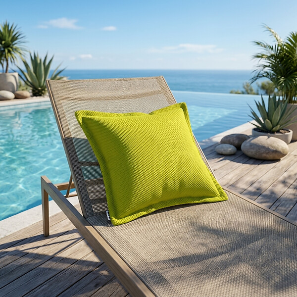 SOO  SANTAI - Coussin piscine flottant 65 × 65 × 25 cm intérieur / extérieur SANS billes de polystyrène – Vert (CF6565-2) - large