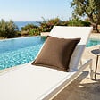 SOO  SANTAI - Coussin piscine flottant 45 × 45 × 25 cm intérieur / extérieur SANS billes de polystyrène – Brun (SCF4545-5) - vignette