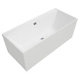 VILLEROY ET BOCH - Baignoire droite 160 X 75  Collaro acrylique stone white trop plein chrome - vignette
