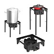 INTEC - Réchaud à Gaz 1 feu Barbecue grill 4,5kW 2en1 Bruleur fonte + Plaque Grill Fonte 40×40cm 3 hauteurs modulables Piezo INTEC - vignette