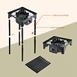 INTEC - Réchaud à Gaz 1 feu Barbecue grill 4,5kW 2en1 Bruleur fonte + Plaque Grill Fonte 40×40cm 3 hauteurs modulables Piezo INTEC - vignette