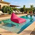 SOO  SANTAI - Pouf piscine XL flottant 140x120x90 cm extérieur piscine terrasse jardin SANS billes Rose (LBF140120-3) - vignette