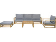 HABITAT ET JARDIN - Salon de jardin en bois d'acacia avec coussins "Bellingham" - 5 places - Gris - vignette