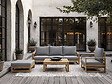HABITAT ET JARDIN - Salon de jardin en bois d'acacia avec coussins "Bellingham" - 5 places - Gris - vignette