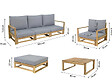 HABITAT ET JARDIN - Salon de jardin en bois d'acacia avec coussins "Bellingham" - 5 places - Gris - vignette