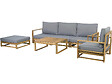 HABITAT ET JARDIN - Salon de jardin en bois d'acacia avec coussins "Bellingham" - 5 places - Gris - vignette