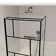 AURLANE - Paroi de retour Sérigraphie Briques 90x180 cm pour Porte de Douche DARK BLOCKS - Profilé Noir Mat - vignette