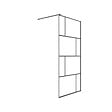 AURLANE - Paroi de retour Sérigraphie Briques 90x180 cm pour Porte de Douche DARK BLOCKS - Profilé Noir Mat - vignette