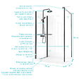 AURLANE - Cabine de Douche à l'Italienne 120x90 - Colonne Thermostatique Noire et Receveur Bas Effet Pierre - vignette