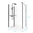 AURLANE - Cabine de Douche à l'Italienne 120x90 - Colonne Thermostatique Noire et Receveur Haut Effet Pierre - vignette