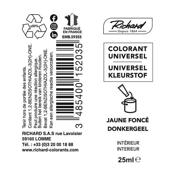 Colorant Universel 25ml jaune foncé - large