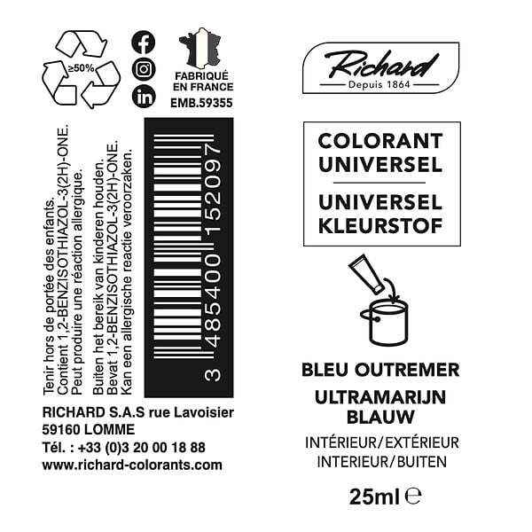 Colorant Universel 25ml Bleu outremer - large