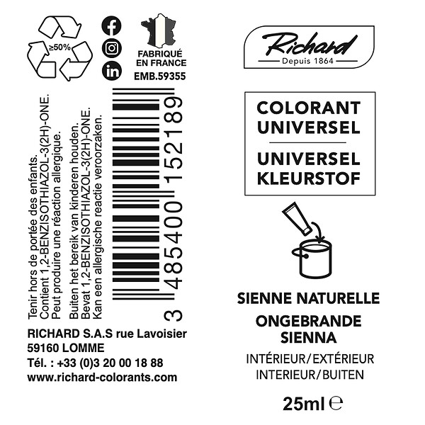 Colorant Universel 25ml sienne naturelle - large