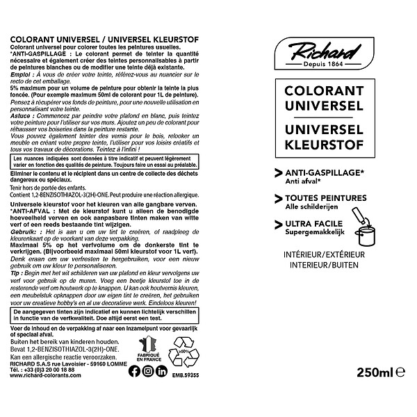 Colorant universel Ombre calcinée 250ml - large