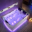 DISTRIBAIN - Baignoire balnéo Nautilus Inox DUO Gauche 70 jets - vignette