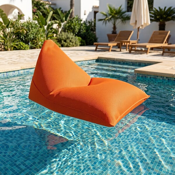 SOO  SANTAI - Pouf piscine XL flottant 140x120x90 cm extérieur piscine terrasse jardin SANS billes orange (LBF140120-6) - large