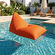 SOO  SANTAI - Pouf piscine XL flottant 140x120x90 cm extérieur piscine terrasse jardin SANS billes orange (LBF140120-6) - vignette