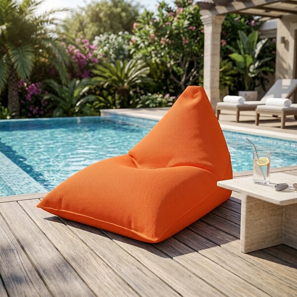 SOO  SANTAI - Pouf piscine XL flottant 140x120x90 cm extérieur piscine terrasse jardin SANS billes orange (LBF140120-6) - large
