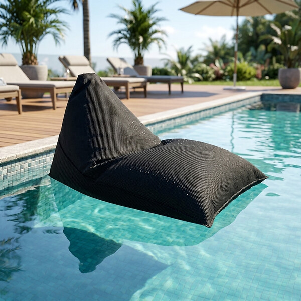 SOO  SANTAI - Pouf piscine XL flottant 140x120x90 cm extérieur piscine terrasse jardin SANS billes noir (LBF140120-7) - large