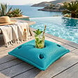 SOO  SANTAI - Coussin bar piscine flottant avec porte-verres 75 × 75 × 25 cm extérieur SANS billes – Bleu (PPF7575-4) - vignette