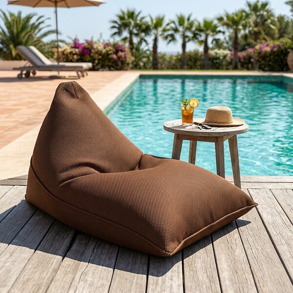 SOO  SANTAI - Pouf piscine XL flottant 140x120x90 cm extérieur piscine terrasse jardin SANS billes brun (LBF140120-5) - large