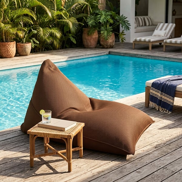 SOO  SANTAI - Pouf piscine XL flottant 140x120x90 cm extérieur piscine terrasse jardin SANS billes brun (LBF140120-5) - large
