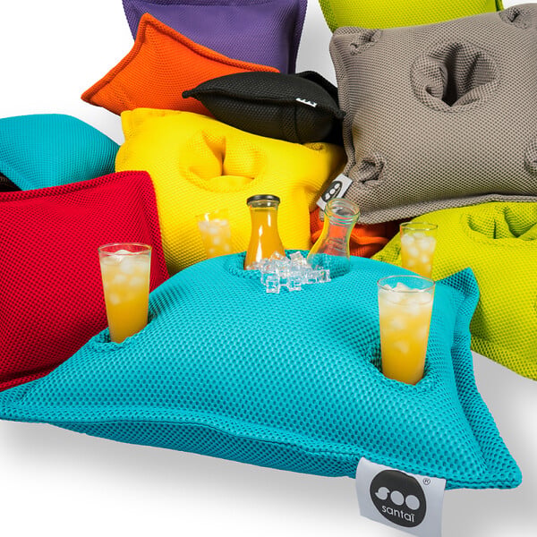 SOO  SANTAI - Coussin bar piscine flottant avec porte-verres 75 × 75 × 25 cm extérieur SANS billes – Vert (PPF7575-2) - large