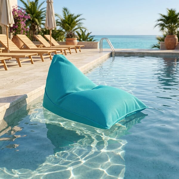 SOO  SANTAI - Pouf piscine XL flottant 140x120x90 cm extérieur piscine terrasse jardin SANS billes bleu (LBF140120-4) - large