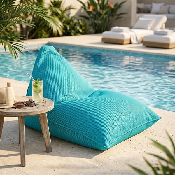 SOO  SANTAI - Pouf piscine XL flottant 140x120x90 cm extérieur piscine terrasse jardin SANS billes bleu (LBF140120-4) - large