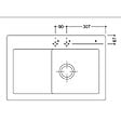 VILLEROY ET BOCH - Evier 1 bac avec egouttoir a gauche  Subway Pure 45 78 x 51 cm Blanc vidage automatique inclus - vignette