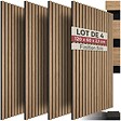TECTAKE - ensemble 4 panneaux acoustiques en mdf en bois chêne marron 120x60x2 cm décor scandinave - vignette