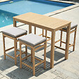 HAPPY GARDEN - Mange debout ARUBA en acacia 4 places - coussins sable - vignette