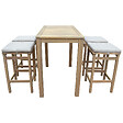 HAPPY GARDEN - Mange debout ARUBA en acacia 4 places - coussins sable - vignette