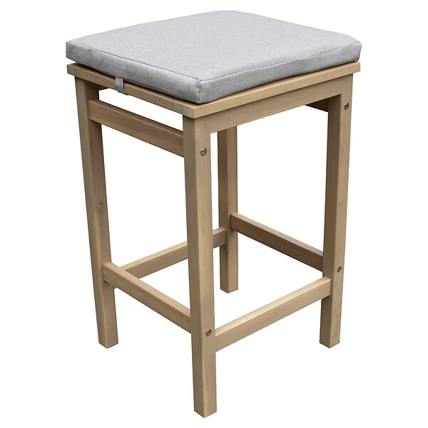 HAPPY GARDEN - Mange debout ARUBA en acacia 4 places - coussins sable - large