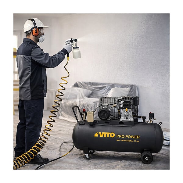 VITO - Compresseur d'air à Courroie 300L 10 Bar 4000W 5.5CV 380V 500L/min. VITO - large