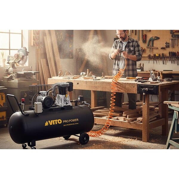 VITO - Compresseur d'air à Courroie 300L 10 Bar 4000W 5.5CV 380V 500L/min. VITO - large