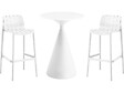 HABITAT ET JARDIN - Table et chaises hautes de bistrot empilables "Vaena" - 2 places - Blanc - vignette