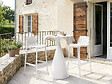 HABITAT ET JARDIN - Table et chaises hautes de bistrot empilables "Vaena" - 2 places - Blanc - vignette