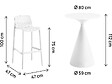 HABITAT ET JARDIN - Table et chaises hautes de bistrot empilables "Vaena" - 2 places - Blanc - vignette