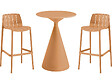 HABITAT ET JARDIN - Table et chaises hautes de bistrot empilables "Vaena" - 2 places - Orange - vignette